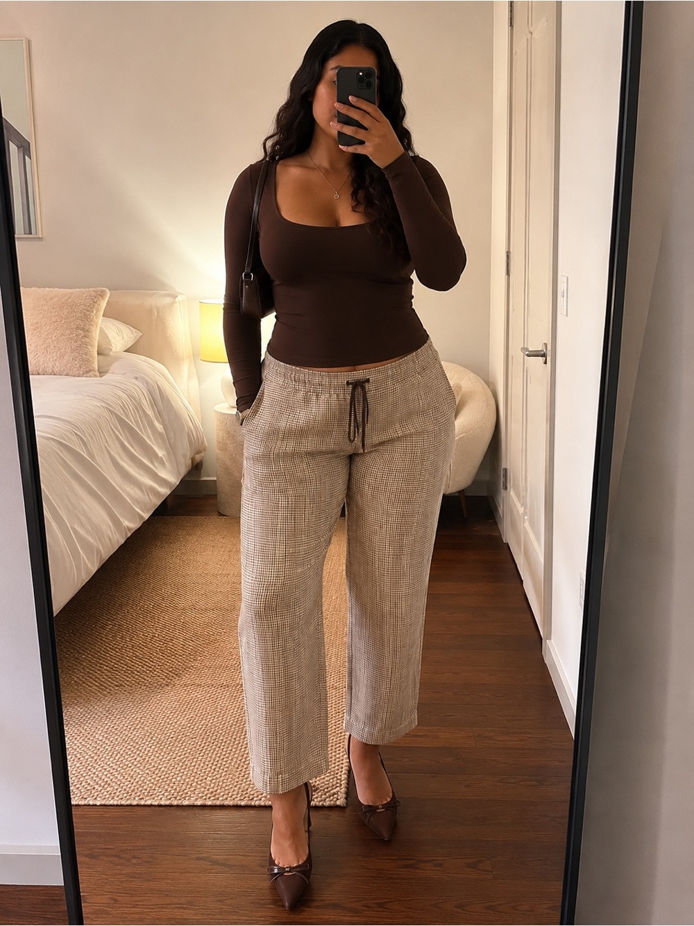 a new day Wide Leg Drawstring Pants in Beige